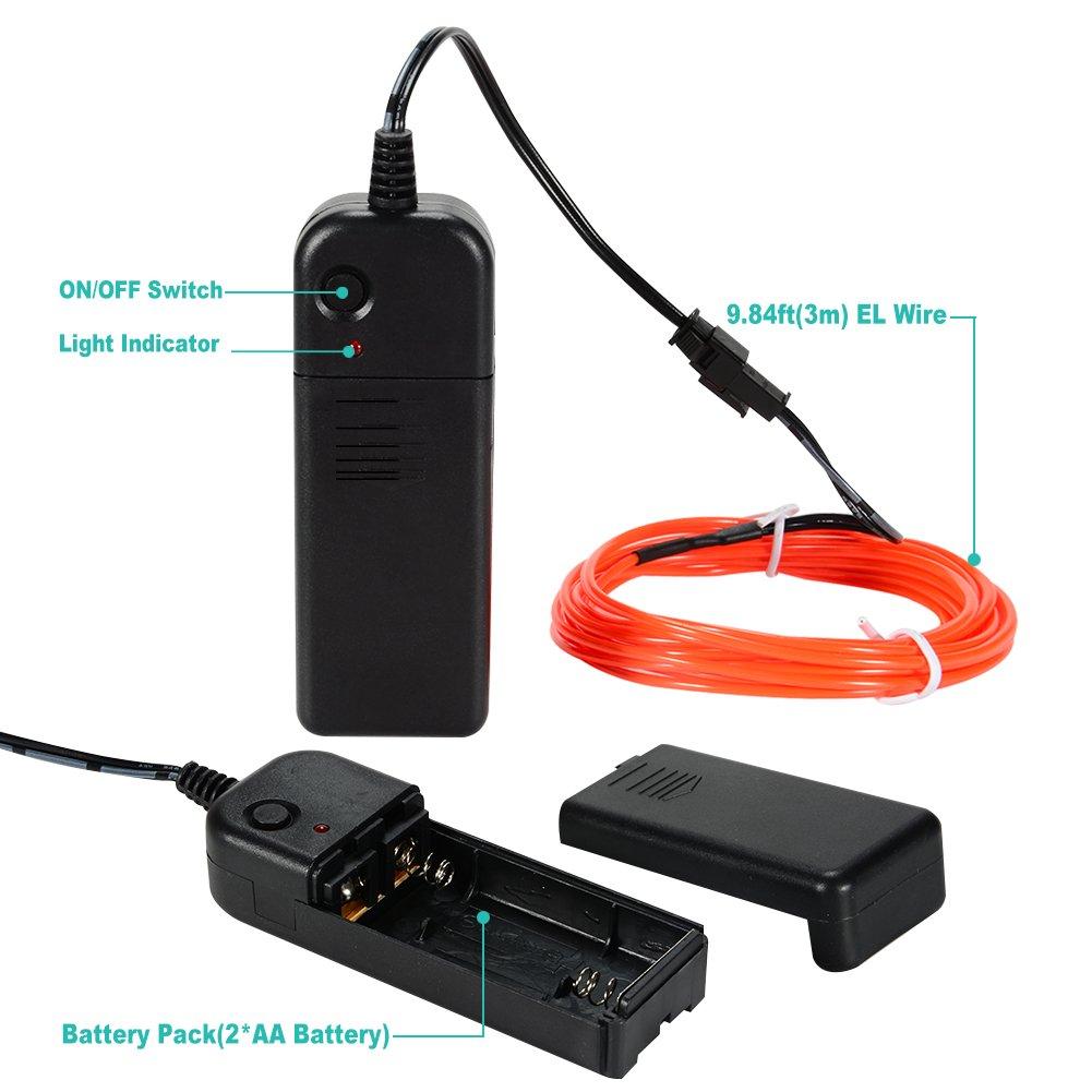 Светящаяся ультра-яркая гибкая светящаяся линия, веревочная трубка, неоновая коробка для батарей, набор костюмов «сделай сам», декор одежды