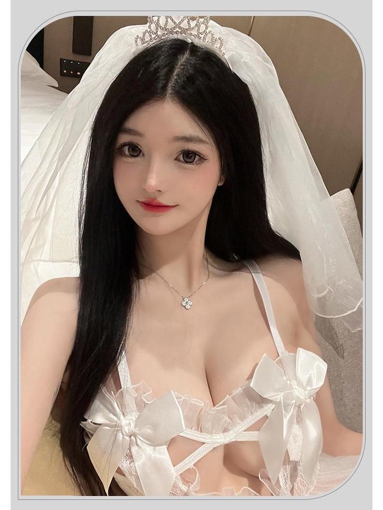 Комплект нижнего белья для невесты Lin Linting: Кокетливый свадебный халат и соблазнительная ночная сорочка