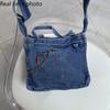 Женская сумка через плечо, Япония и Южная Корея, изысканная джинсовая сумка из стираного денима, художественный стиль, индивидуальность, креативность, портативная сумка, сумка через плечо