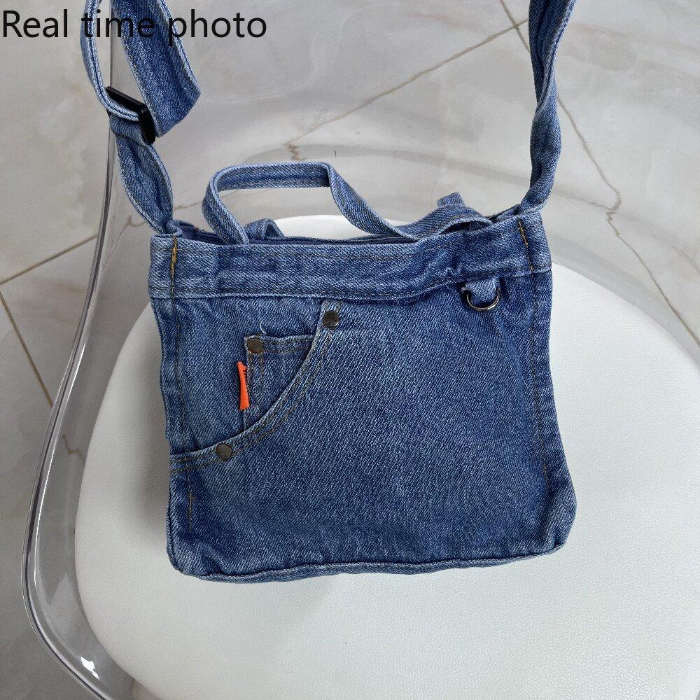 Женская сумка через плечо, Япония и Южная Корея, изысканная джинсовая сумка из стираного денима, художественный стиль, индивидуальность, креативность, портативная сумка, сумка через плечо