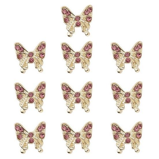 10 шт., подвески для ногтей в виде бабочек, блестящие стразы, инкрустация из искусственного кристалла, 3D подвески, аксессуары для маникюра «сделай сам», ювелирные изделия для дизайна ногтей, украшения для чехла для телефона