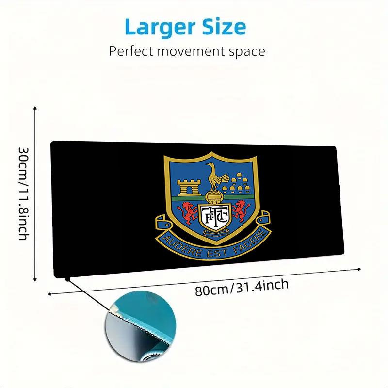 FC Tottenham Hotspur logo Mouse Pad, Large Gaming Desk Mat, Non-slip XXL Mousepad for Laptop & Tablet, Mini PC Playmat with Stitched Edges