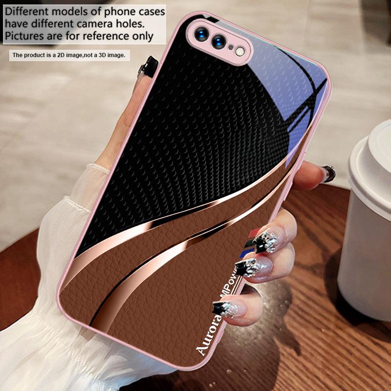 Высококачественная текстура кожи Для iPhone 17 Air 16 E 15 14 13 Plus 12 mini 11 17 Pro Max XR Xs Max 16E 7 8 Закаленное стекло Чехол для телефона