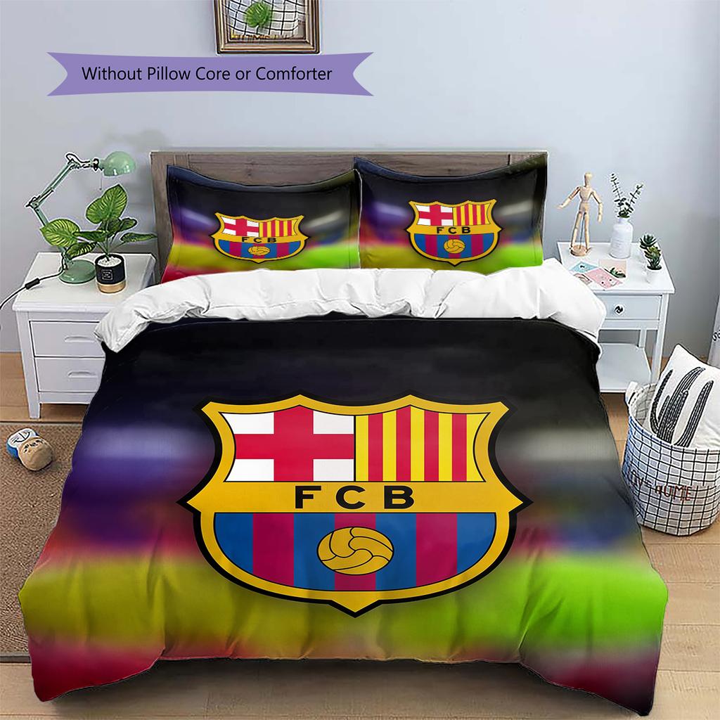 Постельное белье с узором Барселоны Домашний декор Подарок на день рождения (1 пододеяльник + 2 наволочки, без наполнителя)