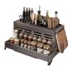 Multifunctional Kitchen Condiment & Knife Storage Rack