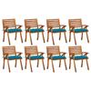 Day and Night - Day and Night Garden Chairs 8 Units Solid Teak Wood with Cushions