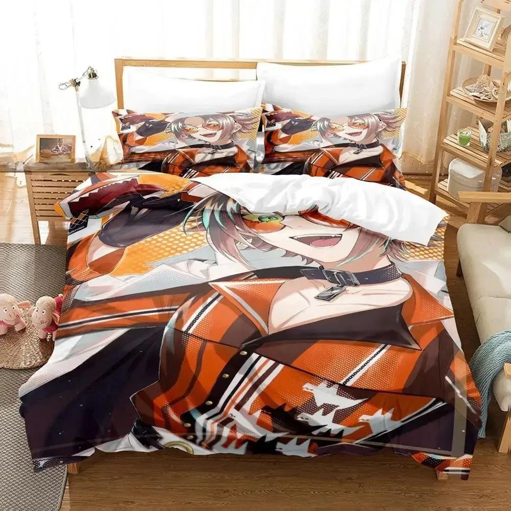 Постельный комплект с принтом Mysta Rias Пододеяльник Наволочка Комплект постельного белья Постельное белье Простыня Покрывало Полный размер 3D-принт Аниме Кавайные Девушки