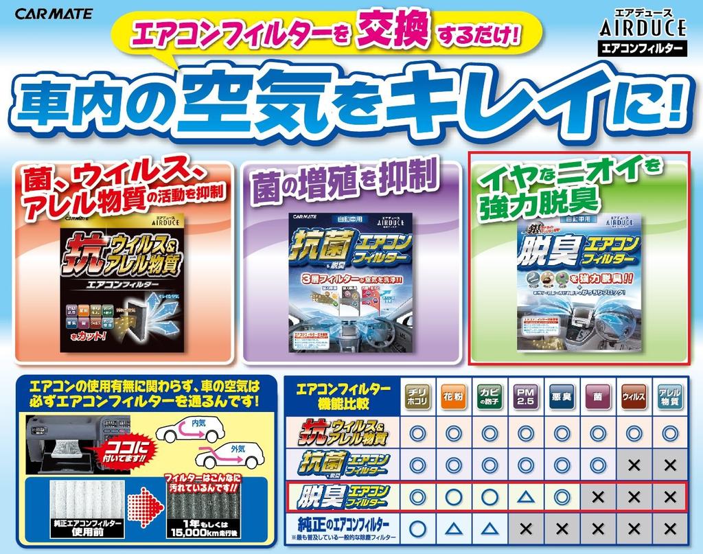 Carmate Airduce Deodorizing Car Air Conditioner Filter for Toyota FD103D