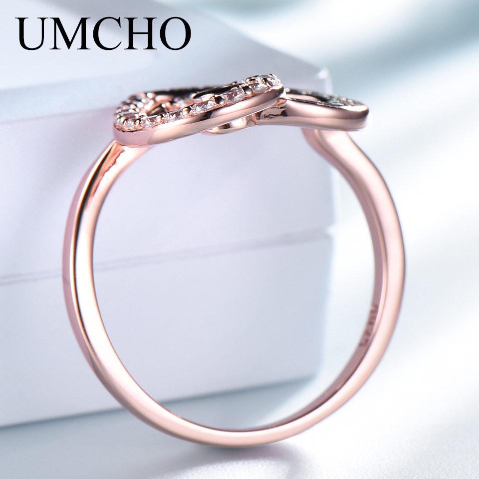 Umcho Zircon Rose Gold Color Heart-shaped Forever Love Heart Fashion Party Wedding Jewelry