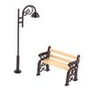 1/12 Dollhouse Park Street Lamp Bench Model Dollhouse Mini Street Light Ornaments Dolls House Christmas Decor Accessories