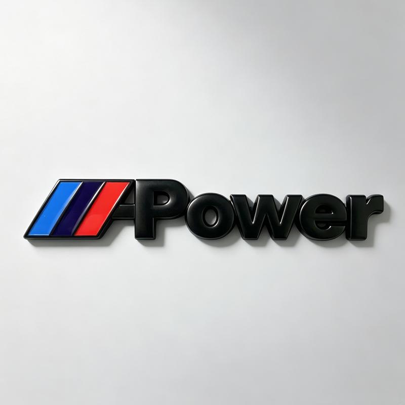 JYPK6 3D Aluminum M Power Logo Badge Sticker For BMW M3 M5 G30 F30 F31 E36 E87 E60 E46 E91 X1 X3 X5 E53 Car Decoration Parts