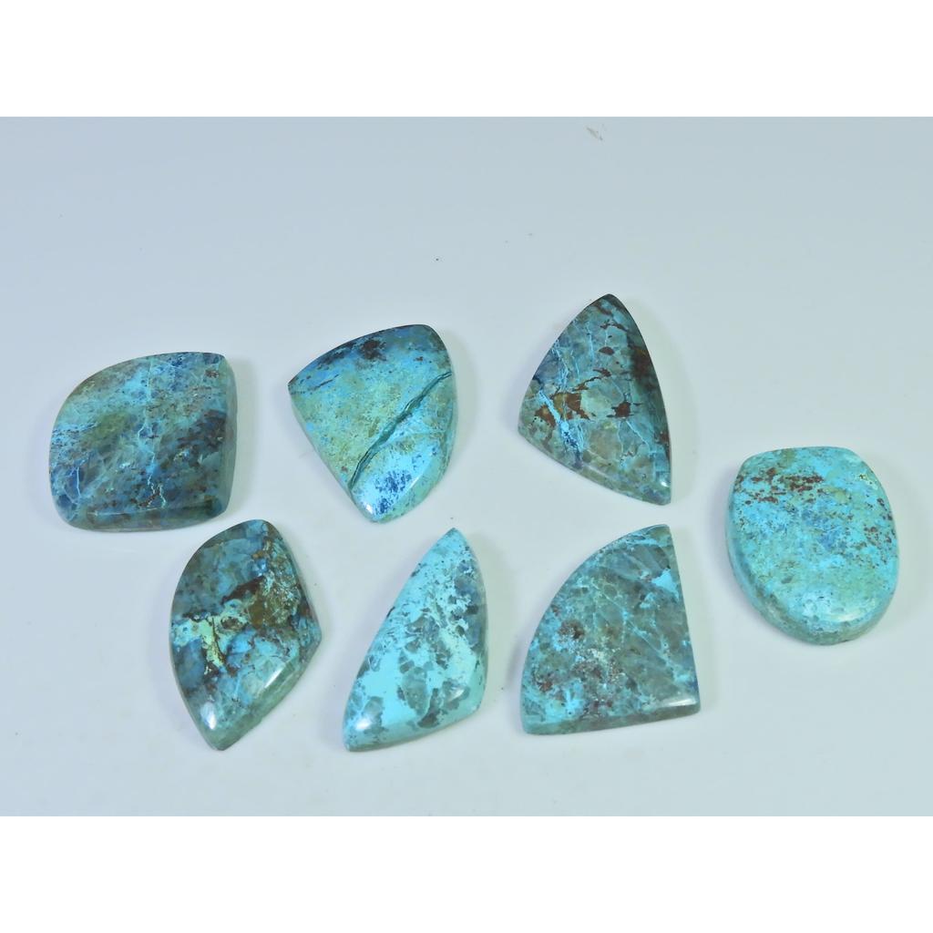 256Cts. Natural Shattuckite Fancy Cabochon Loose Gemstone 07 Pcs Lot 33-38MM C-519