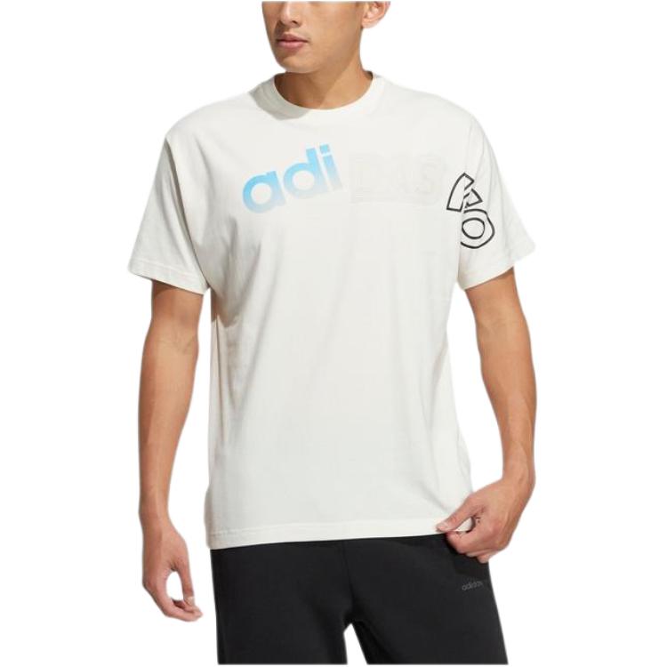 Adidas Neo T Shirts Men's White Crew Neck Moderate Straight Fit HS8834
