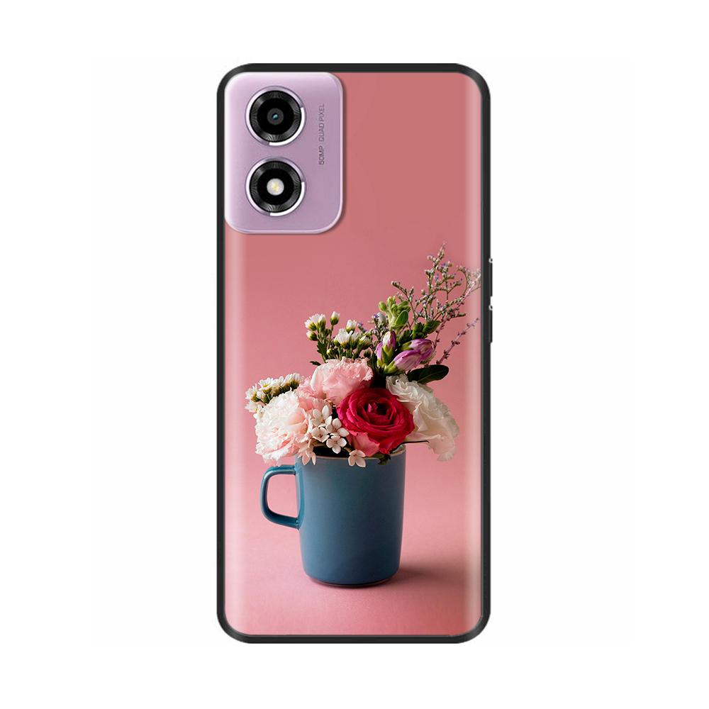 For Motorola Moto E14 Case Cute Painted Soft Black Silicon Cover 6.56'' Shockproof Phone Case For Motorola E14 E 14 MotoE14 Bags