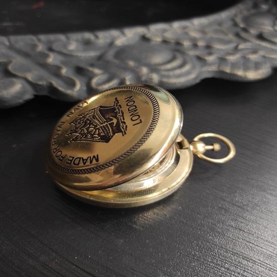 Латунный кнопочный карманный компас Полировка латуни 5,08 см