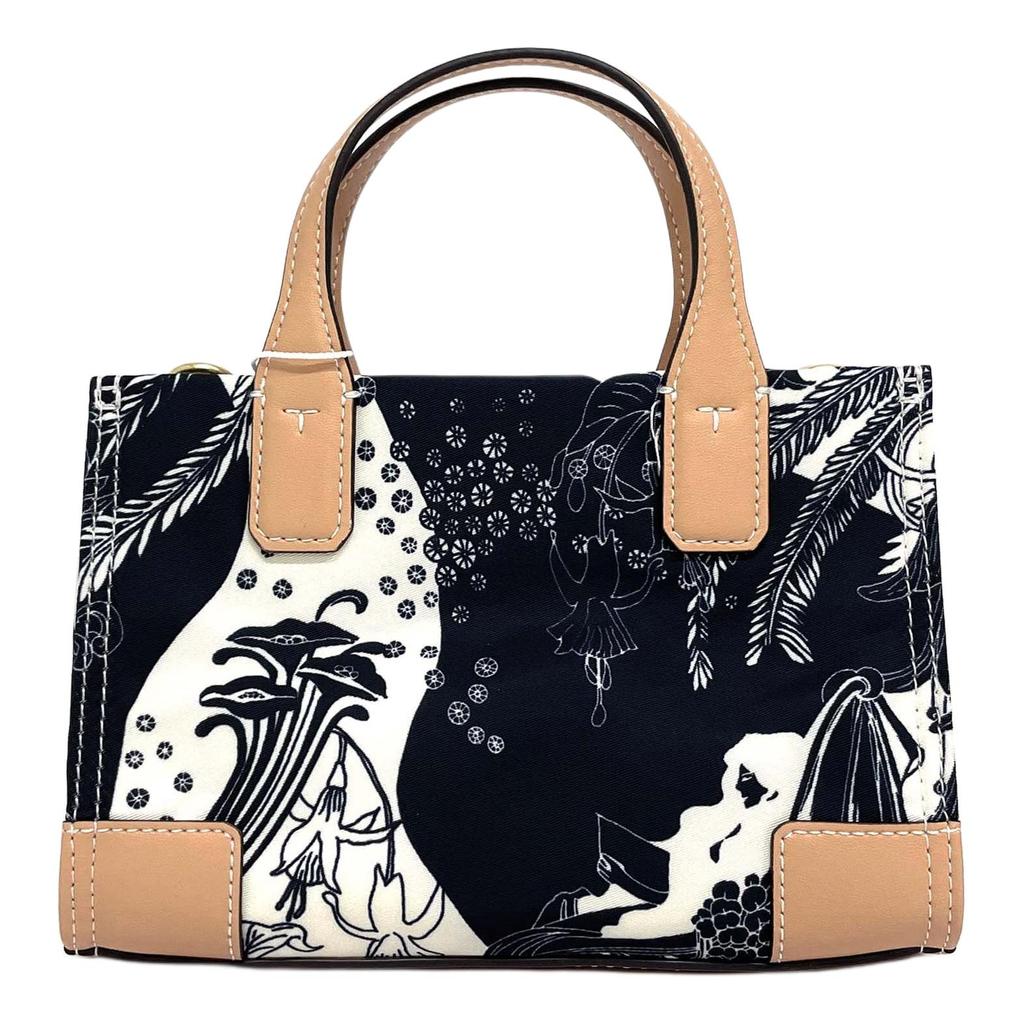 Tory Burch Ella Printed Color-Block Nylon Tote Bag Women tote bags Black 88045-001