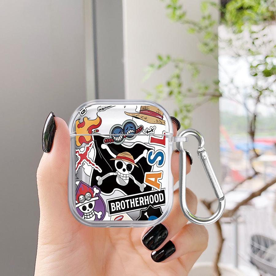 Case For Airpods 2 Pro 4 3 1 Pro2 Pro3 Clear Earphone Cases Cover OneS P-ieceS LuffyS Logo