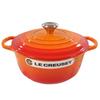 LE CREUSET Кастрюля Кокот Круглая Оранжевая 09 Le Creuset/Двуручная 21177-20см (Серебряная ручка) [Элемент]
