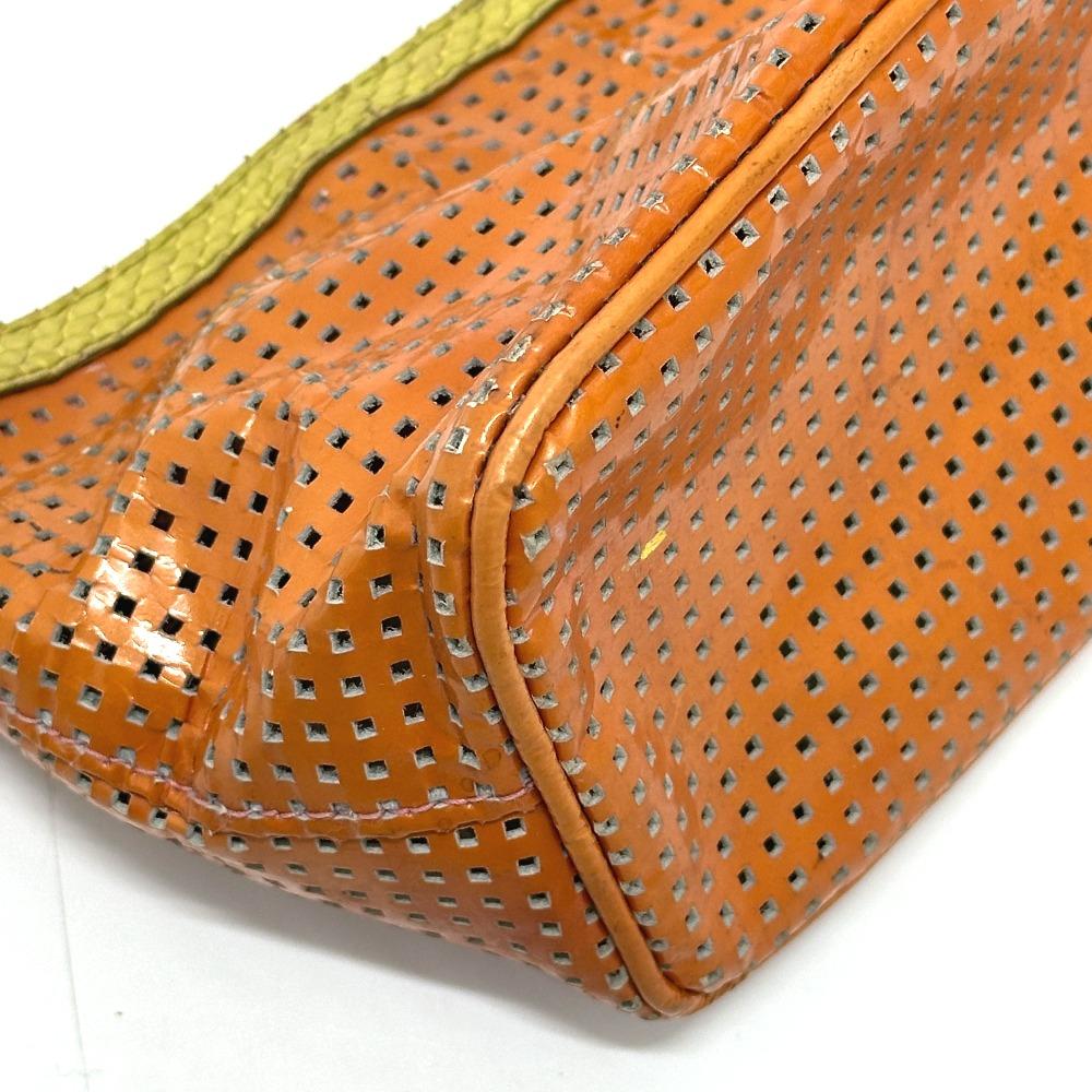 FENDI punching mini bag Shoulder Bag Orange/Green