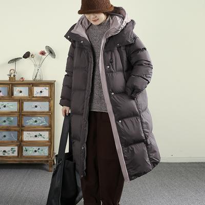 Хлопковая куртка с капюшоном длиной до колена для женщин, зимняя новая повседневная свободная хлопковая куртка