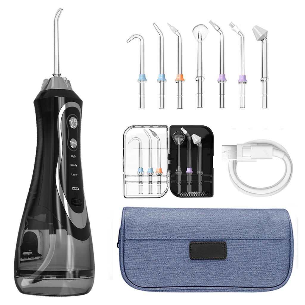 Portable Dental Oral Irrigator Cordless Water Flosser with DIY 3 Modes 7 Water Tips Waterproof Professional Teeth Cleaner