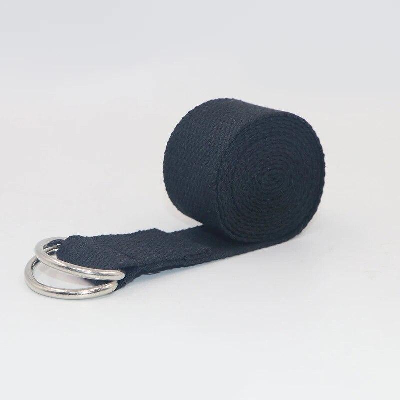 1Pc Yoga Strap For Yoga Pilates Ballet Dance With Adjustable D-Ring Buckle Cotton Yoga Belt For Fitness Daily Stretching