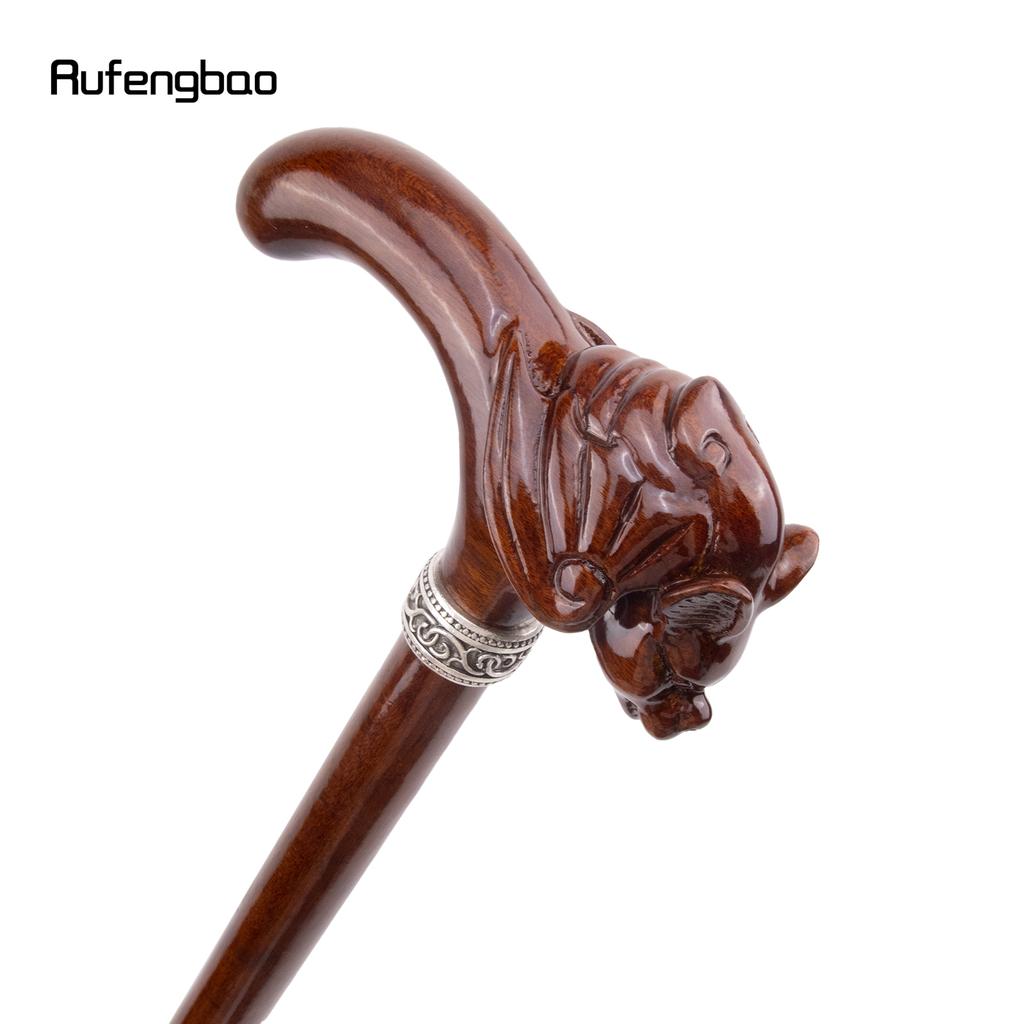 Red Wood Bat Head Wooden Fashion Walking Stick Decorative Cospaly Cane Halloween Mace Crutch Wand Crosier 93cm