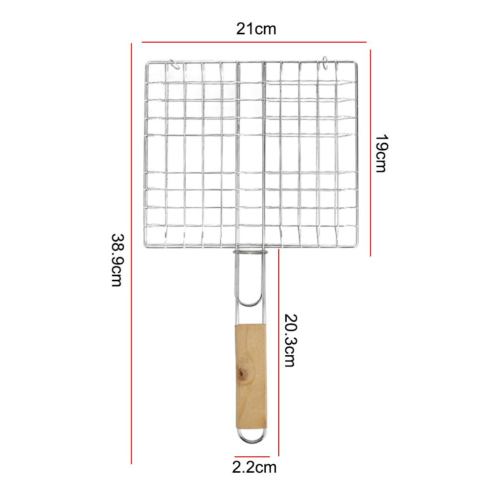 Grilling Basket Grill Mesh Cooking Tool Foldable BBQ Grill Mat Stainless Steel Barbecue Grilling Meat Fish Clip Holder