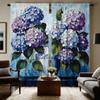 2 шт. HD декоративная занавеска синяя фиолетовая гортензия синяя галстук цифровая печатная занавеска для домашнего декора в стиле украшения гостиной спальни