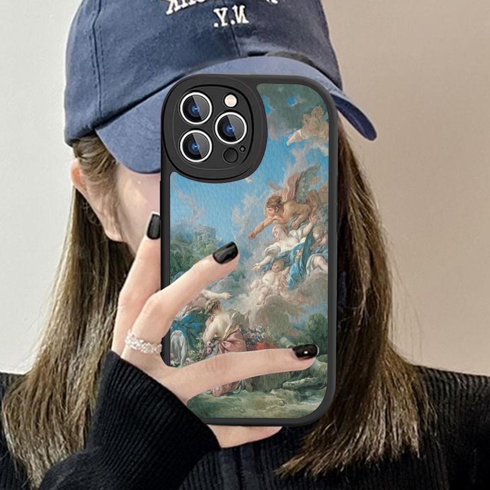 Renaissance Art Phone Case Hard Leather For iPhone 16 15 14 13 12 Mini 11 14 Pro Max Xs X Xr 7 8 Plus Fundas