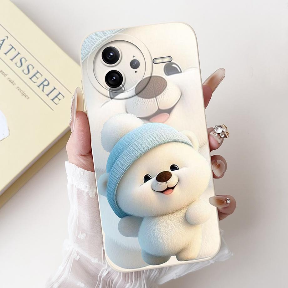 Мягкий тонкий силиконовый чехол Fundas для Xiaomi Poco F7 Pro F7 Ultra Чехол для Redmi K80 K80Pro Задняя крышка Мультяшный панда кролик цветы Capa