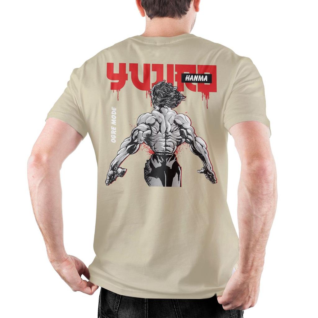 Мужские футболки Yujiro The Demon Back Baki Hanma Аниме Хлопковая одежда Уникальные футболки с коротким рукавом и круглым вырезом Футболки с принтом