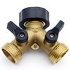 Brass Three-Way Y-Type Garden Hose Diverter Valve