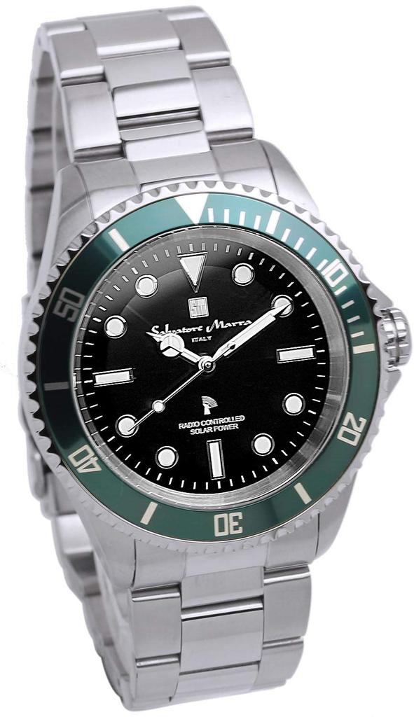 Salvatore Marra Смотреть Радио Солнечное Черный × Зеленый SM22110-SSBKGR