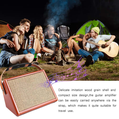 Portable Guitar Acoustic Amplifier Speaker with 2-Band EQ, Reverb, and Chorus Effects, Compatible with BT Devices, for Sound Amplification Production