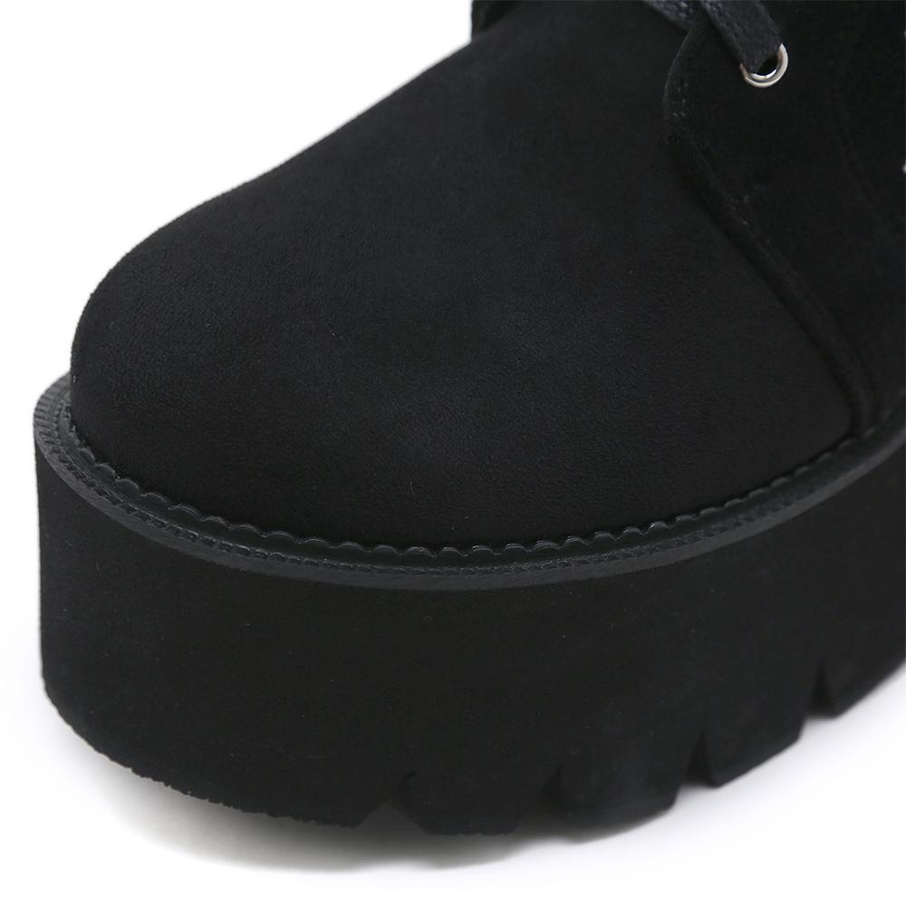 Gdgydh Women's Spider Pattern Chunky Heel Boots Fashion Lace Up Side Zipper Stylish Punk Style Boots Platform Heels