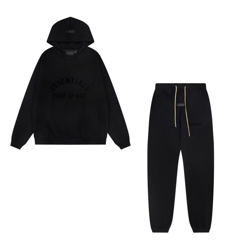 Unisex Oversized FOG-Style Hooded Sweatshirt With Essential Letter Print Fleece-Lined Cotton Pullover Fall