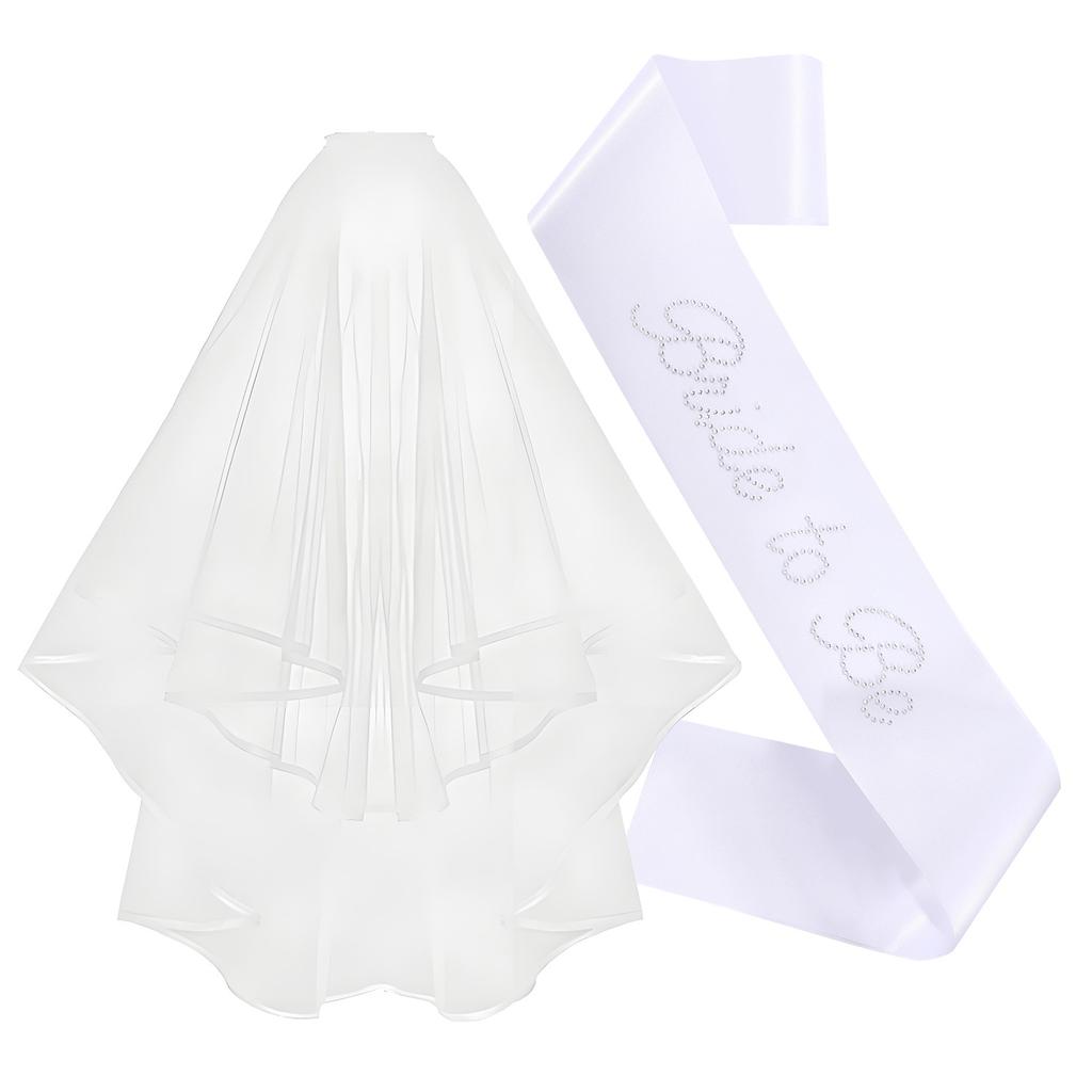 Набор для девичника Невесты Включает Повязку Невесты, Фату Белую для Девичника Невесты, Свадьбы, Девичника Набор Повязок НЕВЕСТА