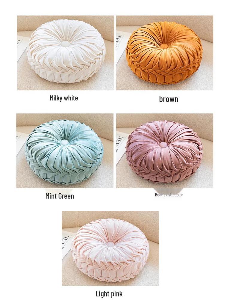 Скандинавская минималистичная круглая кремовая плюшевая вышитая декоративная подушка для дивана