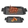 BBQ Grill Topper Pan Barbecue Tray Nonstick Double-Size Grill Pans Camping Cookware Indoor Outdoor Use For Charcoal Grills