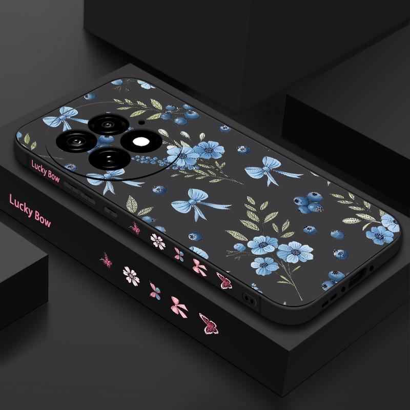 Чехол для OnePlus 15 13 12 Черничный Бантики Цветочный узор Противоударный ТПУ Силиконовый Мягкий Чехол для Oneplus Nord 5G 13R 12R 11R