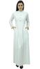Bimba Women's Long Sleeve Maxi Mandarin Collar Plain Jilbab Dress With