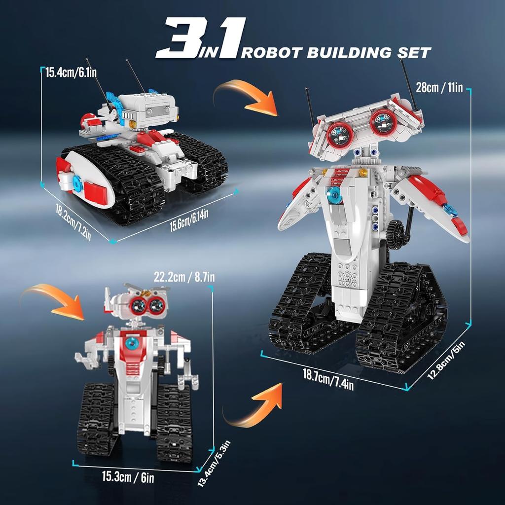 MOULD KING 15082 Robot Made Toy STEM Project, Suitable for Children Aged 6-10, 8-12 Years and Above In A Three In One Remote-controlled Car