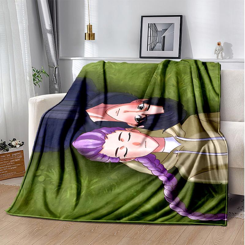 Kpop Hunter Flannel Blanket Soft Warm All-Season Throw, Design for Camping, Car Travel, Hiking Sofa, Bed, Office Perfect Gift for Parties