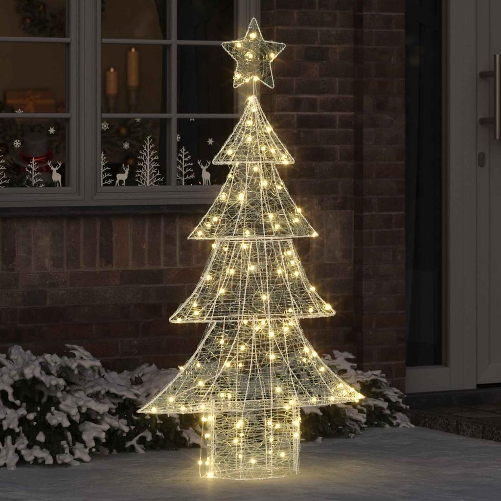 Christmas Tree with 160 Warm White LEDs 150 cm Acrylic