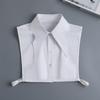 Women White Long Pointed Fake Collar Big Lapel Fake Collar Detachable Lapel Half Shirt Cotton False Collars