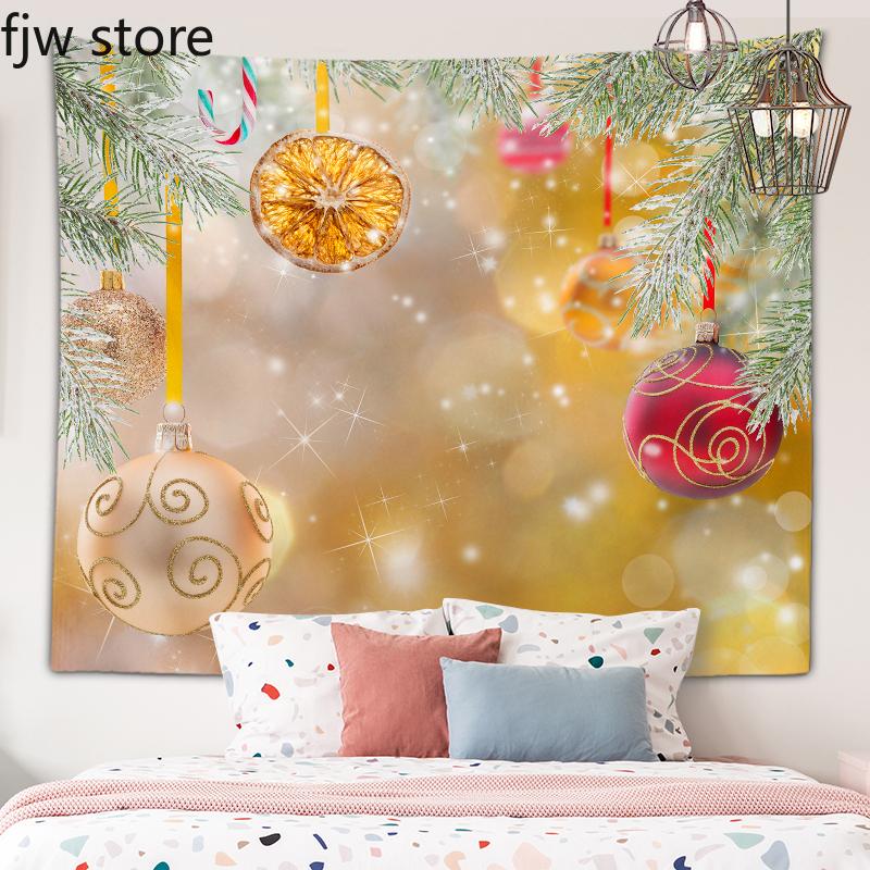 Рождественское Новогоднее украшение, гобелен, Рождественский шар, подарок, гобелен, настенное художественное украшение, комната в общежитии, гостиная, домашний декор