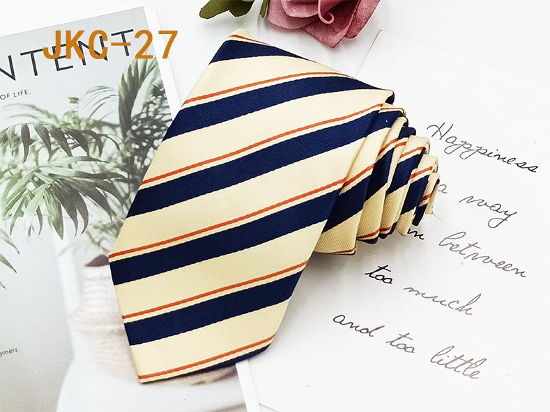 Галстук ручной работы JK Uniform Tie для мальчиков и девочек - 7 см полосатый жаккардовый модный аксессуар