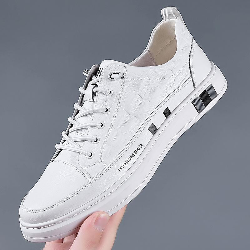Cowhide little white shoes men's trend fashion 2021 spring and autumn sports casual shoes men's shoes new board shoes