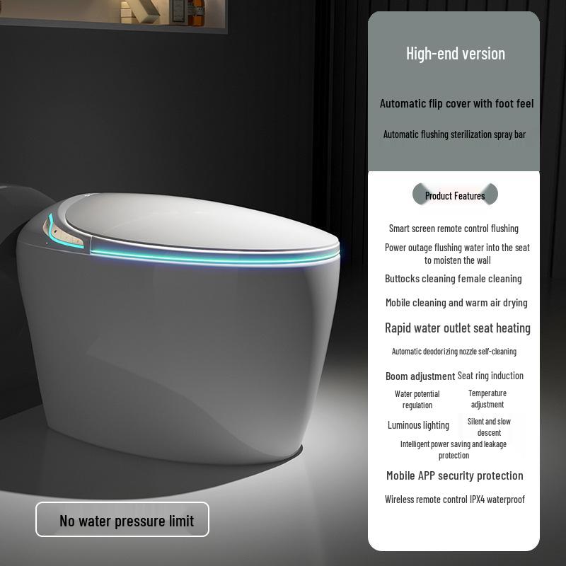 Egg-Shaped Smart Toilet with Sensor Flush, Heated Seat, Automatic Cover, and Aromatic Foam.